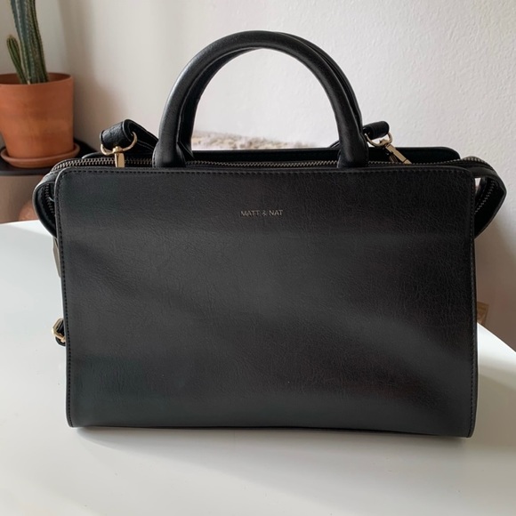 Mat & Nat Vegan Leather Briefcase Tote Bag - Picture 2 of 8